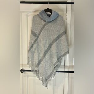 Elegant Heather Gray Knit Poncho